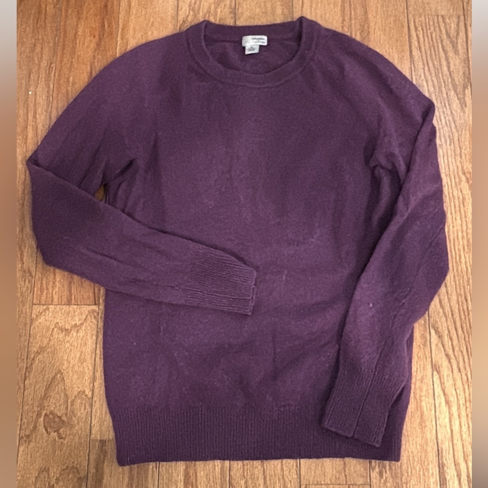 Purple Crew Neck Sweater cashmere XS PETITE